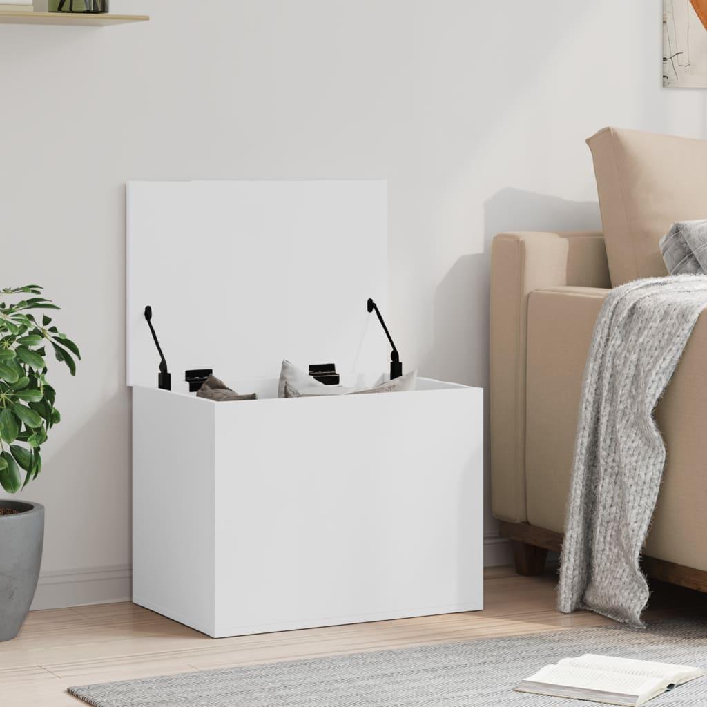Storage Box White 60x42x46 cm Engineered Wood