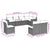 8 Piece Garden Sofa Set with Cushions Black Poly Rattan