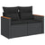 9 Piece Garden Sofa Set with Cushions Black Poly Rattan