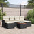 7 Piece Garden Sofa Set with Cushions Black Poly Rattan