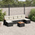 8 Piece Garden Sofa Set with Cushions Black Poly Rattan