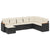 8 Piece Garden Sofa Set with Cushions Black Poly Rattan