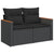 10 Piece Garden Sofa Set with Cushions Black Poly Rattan