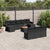 11 Piece Garden Sofa Set with Cushions Black Poly Rattan