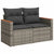 11 Piece Garden Sofa Set with Cushions Grey Poly Rattan