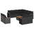 12 Piece Garden Sofa Set with Cushions Black Poly Rattan