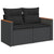 12 Piece Garden Sofa Set with Cushions Black Poly Rattan