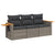 3 Piece Garden Sofa Set with Cushions Grey Poly Rattan