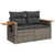 3 Piece Garden Sofa Set with Cushions Grey Poly Rattan