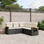 5 Piece Garden Sofa Set with Cushions Black Poly Rattan