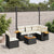 6 Piece Garden Sofa Set with Cushions Black Poly Rattan