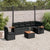 7 Piece Garden Sofa Set with Cushions Black Poly Rattan