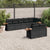 8 Piece Garden Sofa Set with Cushions Black Poly Rattan