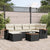 7 Piece Garden Sofa Set with Cushions Black Poly Rattan