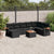 9 Piece Garden Sofa Set with Cushions Black Poly Rattan