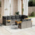 10 Piece Garden Sofa Set with Cushions Grey Poly Rattan