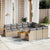 11 Piece Garden Sofa Set with Cushions Beige Poly Rattan