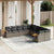 10 Piece Garden Sofa Set with Cushions Grey Poly Rattan