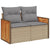 3 Piece Garden Sofa Set with Cushions Beige Poly Rattan