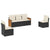 5 Piece Garden Sofa Set with Cushions Black Poly Rattan