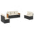 7 Piece Garden Sofa Set with Cushions Black Poly Rattan