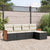 5 Piece Garden Sofa Set with Cushions Black Poly Rattan