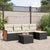 6 Piece Garden Sofa Set with Cushions Black Poly Rattan