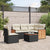 6 Piece Garden Sofa Set with Cushions Black Poly Rattan