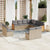 11 Piece Garden Sofa Set with Cushions Beige Poly Rattan