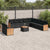 12 Piece Garden Sofa Set with Cushions Black Poly Rattan