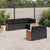 7 Piece Garden Sofa Set with Cushions Black Poly Rattan