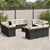 13 Piece Garden Sofa Set with Cushions Black Poly Rattan