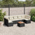 8 Piece Garden Sofa Set with Cushions Black Poly Rattan