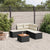 6 Piece Garden Sofa Set with Cushions Black Poly Rattan