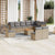 11 Piece Garden Sofa Set with Cushions Beige Poly Rattan