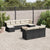 11 Piece Garden Sofa Set with Cushions Black Poly Rattan