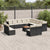 14 Piece Garden Sofa Set with Cushions Black Poly Rattan