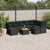 10 Piece Garden Sofa Set with Cushions Black Poly Rattan