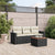 4 Piece Garden Sofa Set with Cushions Black Poly Rattan