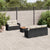 6 Piece Garden Sofa Set with Cushions Black Poly Rattan