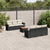 7 Piece Garden Sofa Set with Cushions Black Poly Rattan