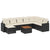 9 Piece Garden Sofa Set with Cushions Black Poly Rattan