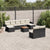 10 Piece Garden Sofa Set with Cushions Black Poly Rattan