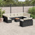 13 Piece Garden Sofa Set with Cushions Black Poly Rattan