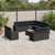 12 Piece Garden Sofa Set with Cushions Black Poly Rattan