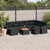 10 Piece Garden Sofa Set with Cushions Black Poly Rattan