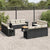 13 Piece Garden Sofa Set with Cushions Black Poly Rattan