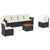 7 Piece Garden Sofa Set with Cushions Black Poly Rattan