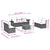 8 Piece Garden Sofa Set with Cushions Black Poly Rattan