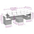 7 Piece Garden Sofa Set with Cushions Grey Poly Rattan